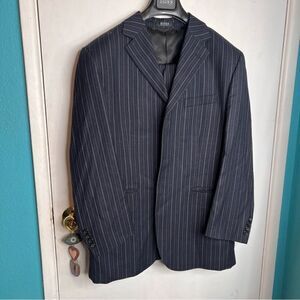 Hugo Boos wool striped man’s suit jacket and pants